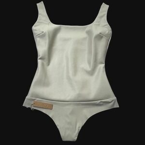 SKIMS Faux Leather Scoop Bodysuit Shell XL